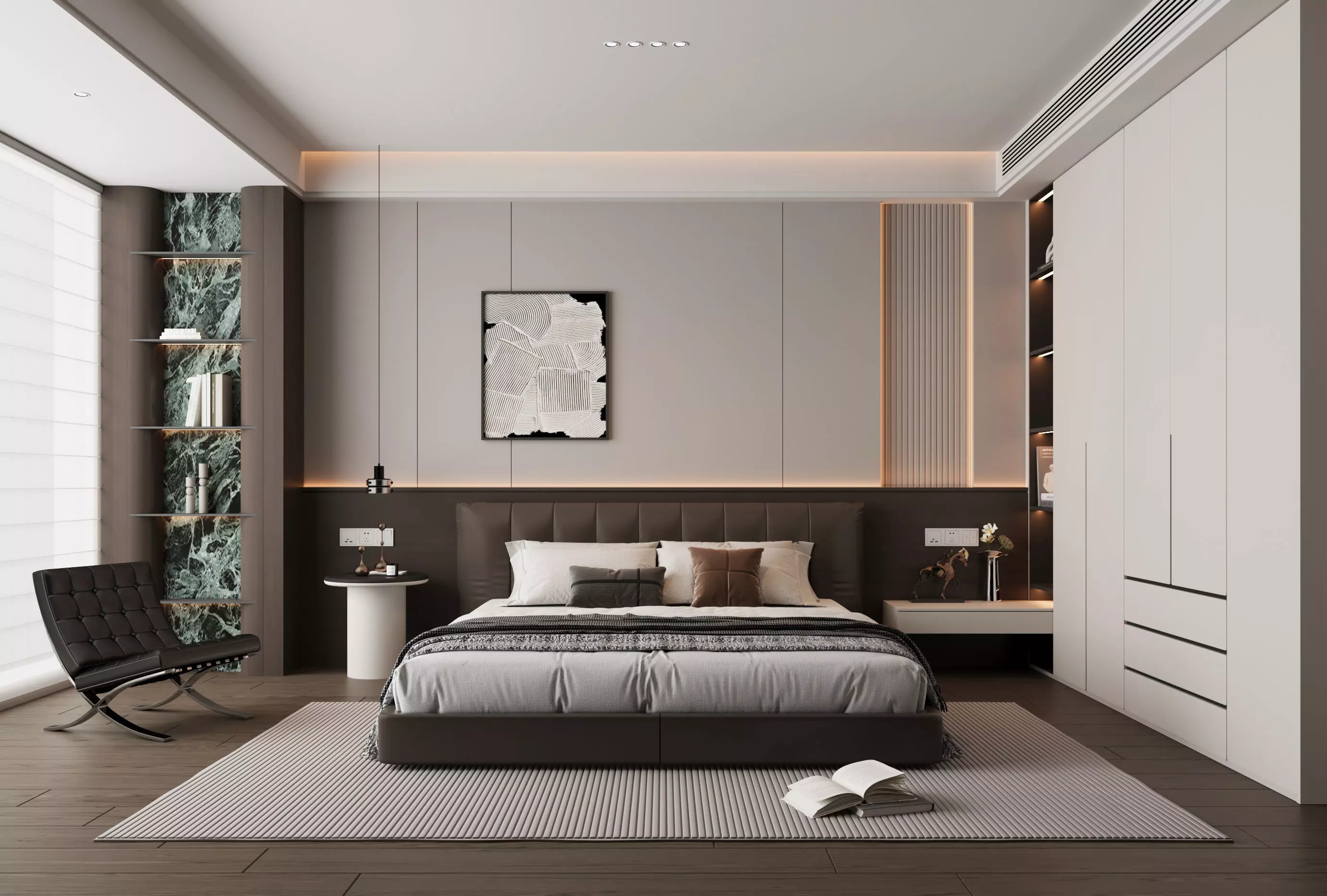 Bedroom interior scenes Low-poly 3D model