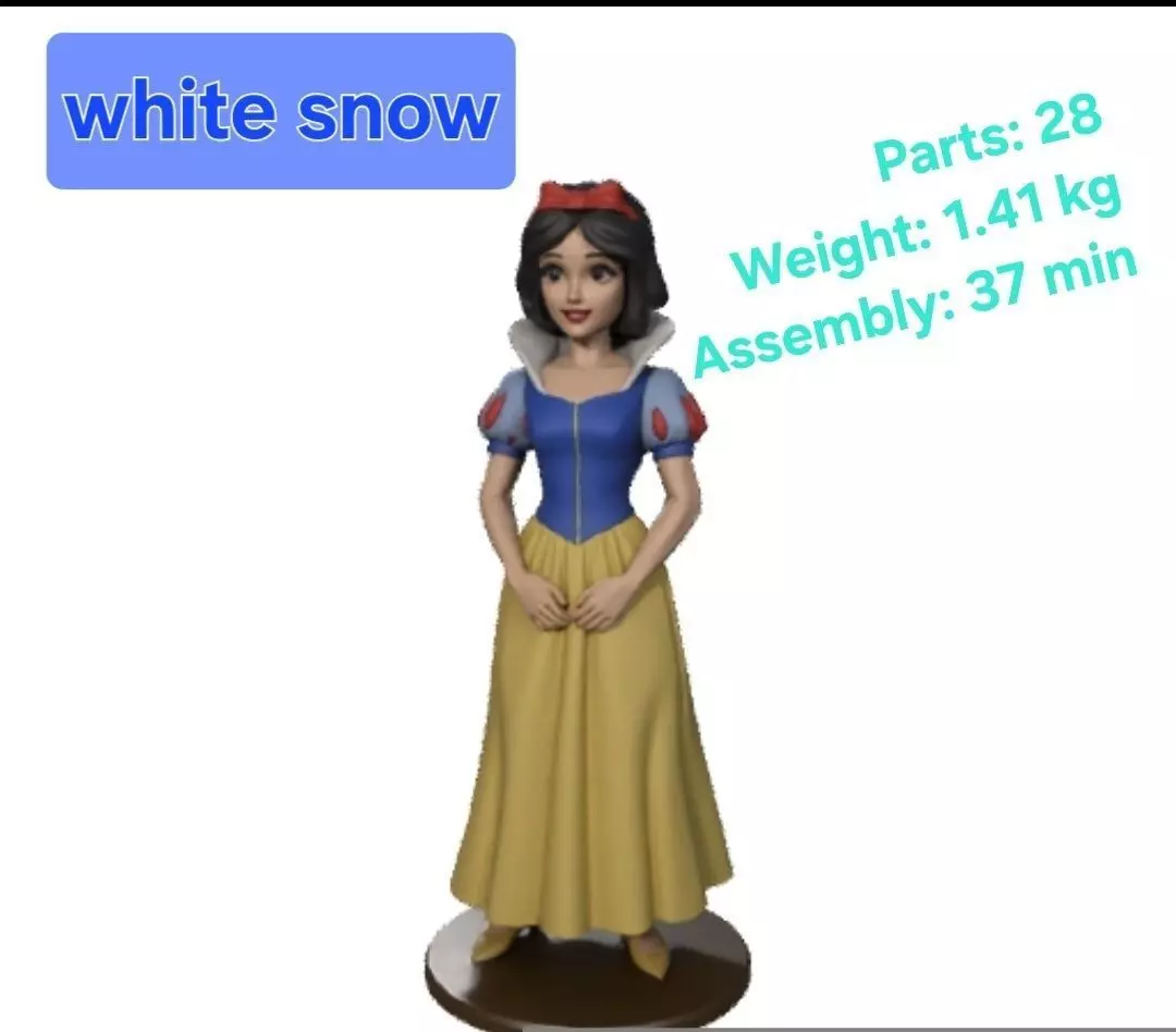 Snow White Classic Statue 80cm Multipart Assembly 3D print model