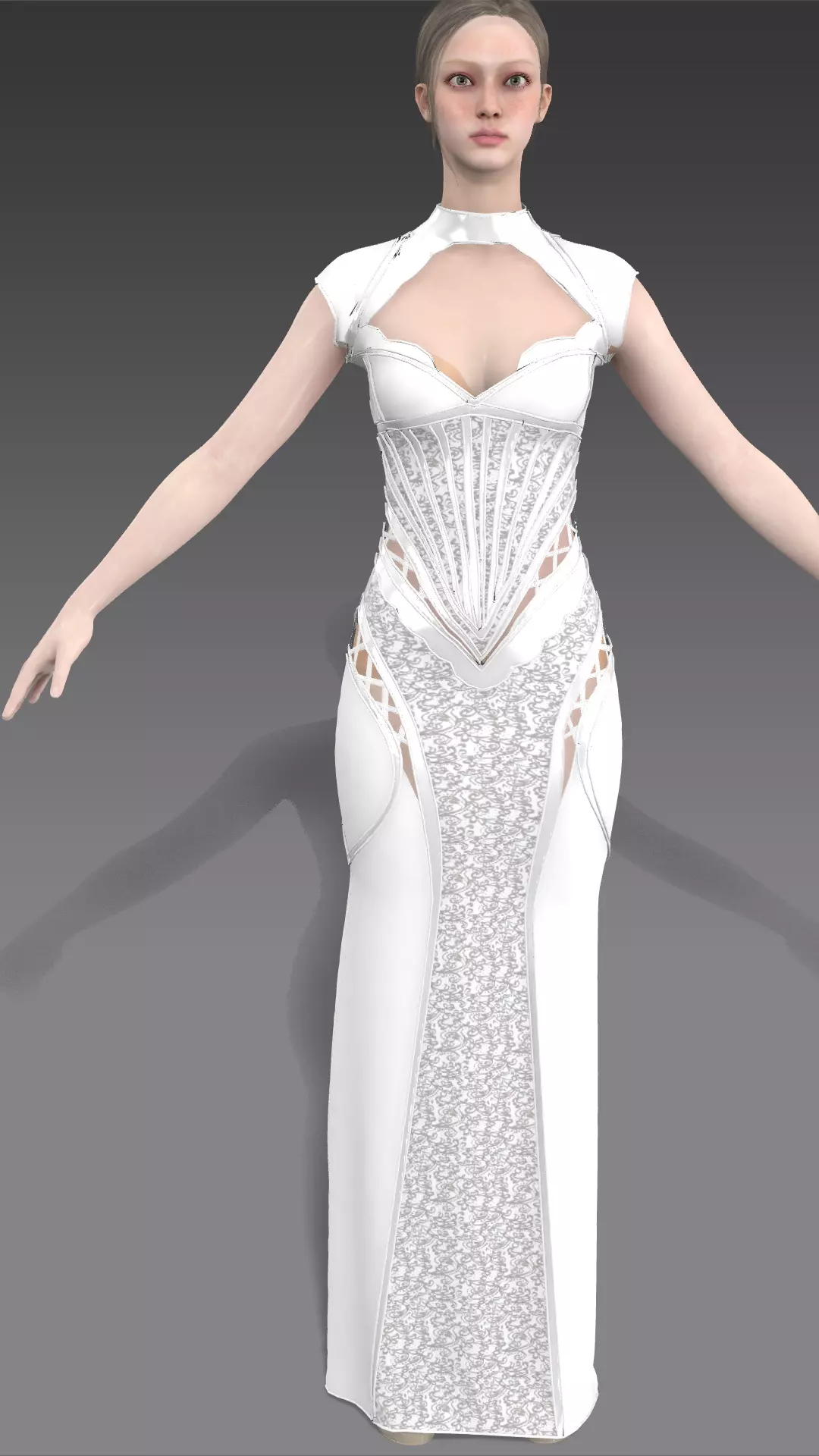 Dress corset x cross strap Low-poly 3D model