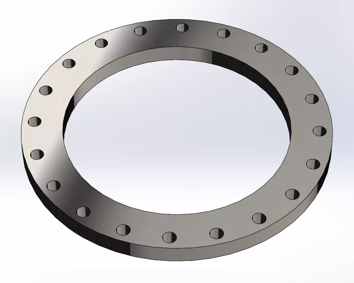 EN1092-1 PN16 Type A Plain Flange DN50-DN600 STEP IGES 3D model