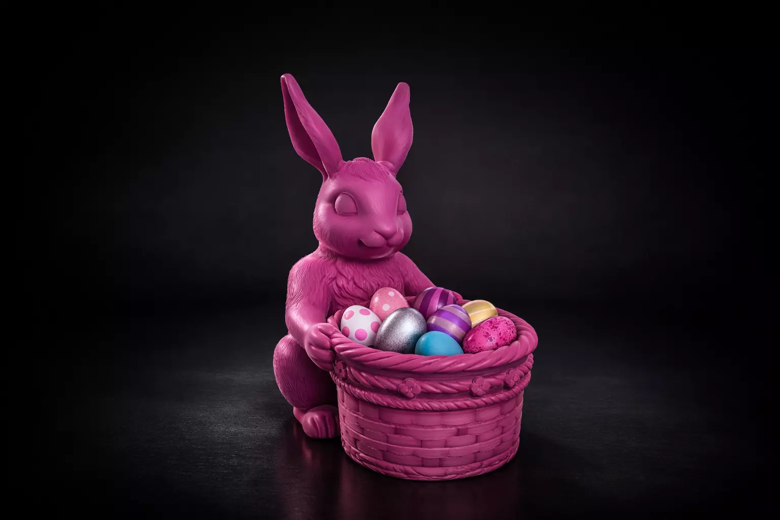 Easter Bunny Basket Holder Rabbit Candy Bowl Spring Table 3D print model