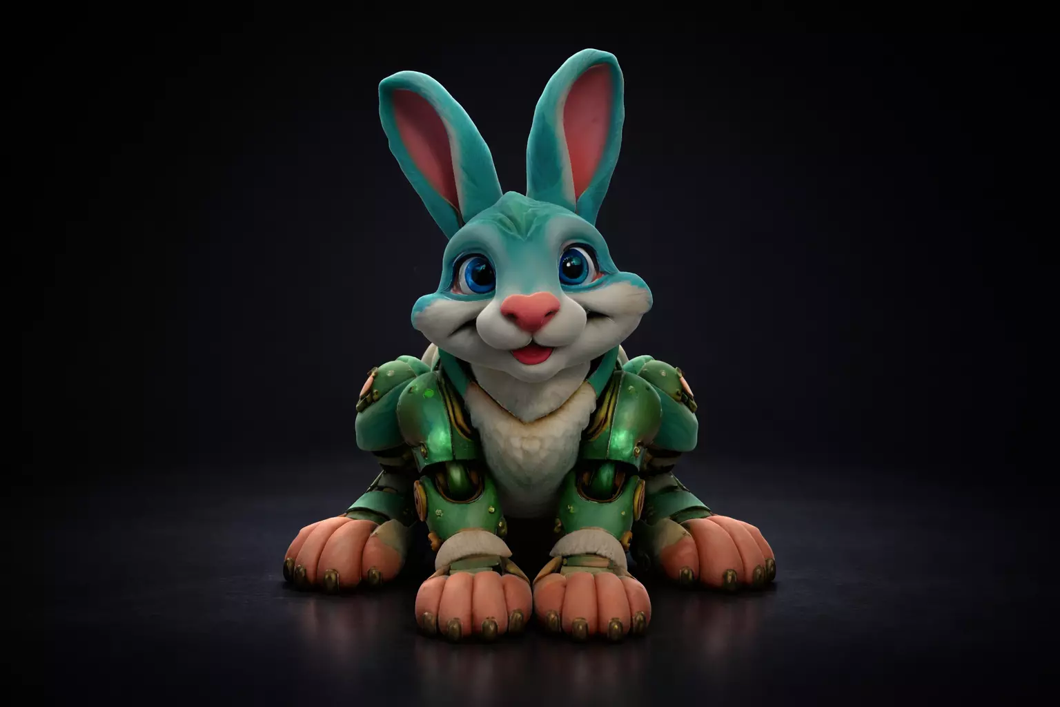 Cyborg Bunny Easter Figure Rabbit Robot Decor Spring Basket 3D print model