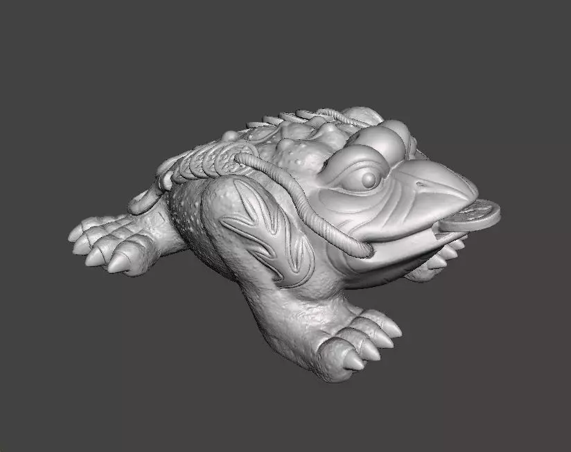 THREE LEGGED TOAD FENG SHUI BRONZE STATUE WEALTH FIGURE MODEL 3D print model