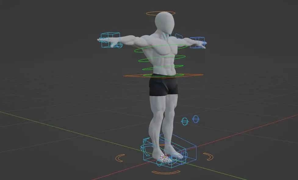 Rigged Muscular Male 3D Model in TPose for Gym Exercise 3D model