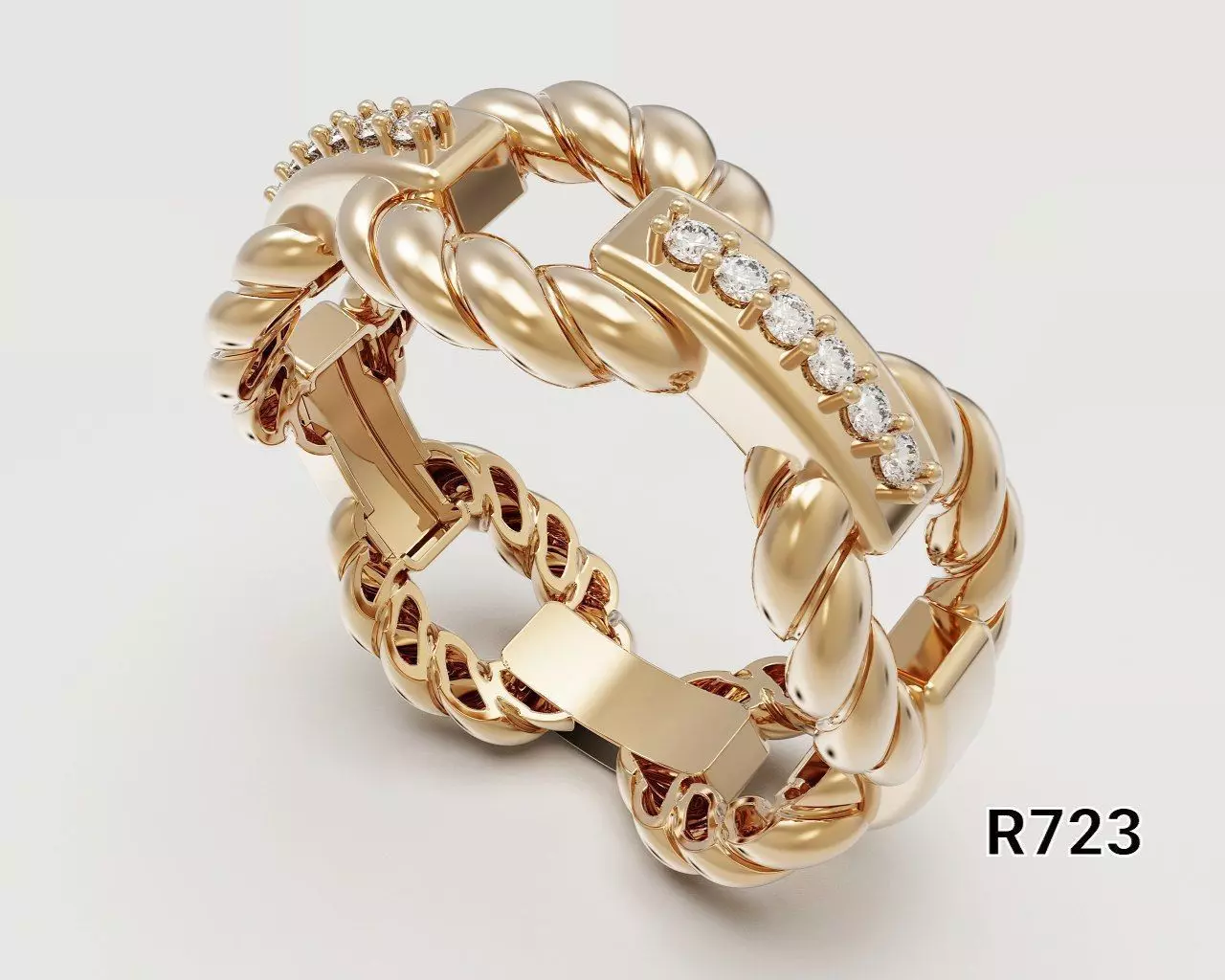 Luxurious Imperial Brilliant Gold Ring 3D print model