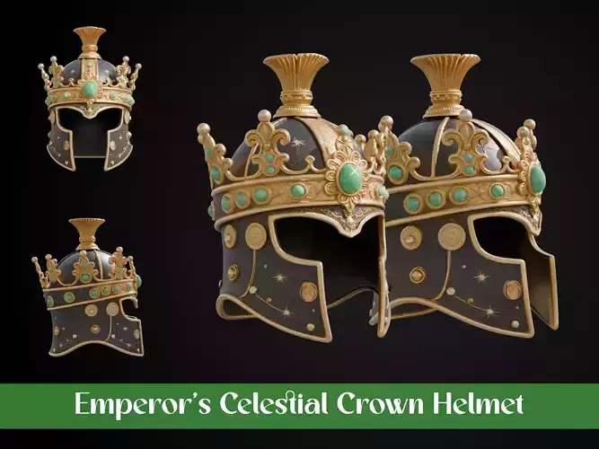 Stylized Celestial Empire Helmet - Emperors Celestial Crown