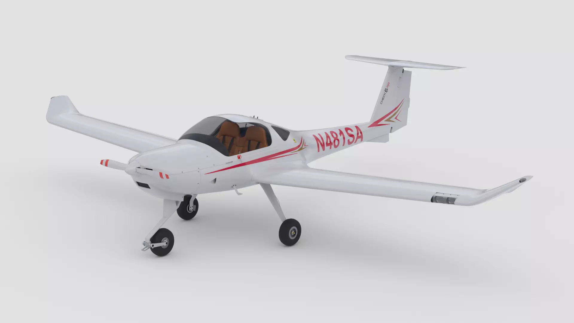 Aircraft Diamond DA-20 Red Low-poly 3D model
