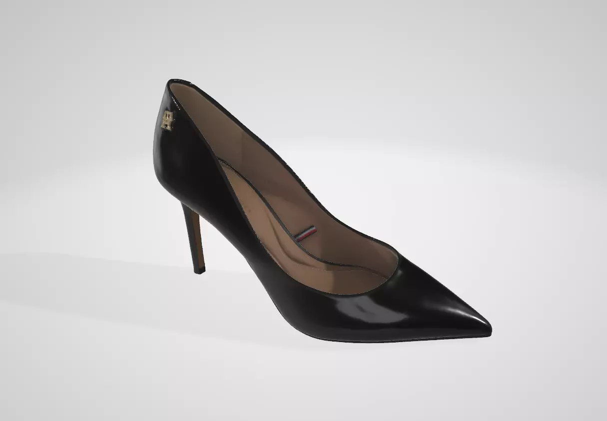Tommy Hilfiger leather heels TH LOGO LEATHER PUMP SLANTED HL Low-poly 3D model