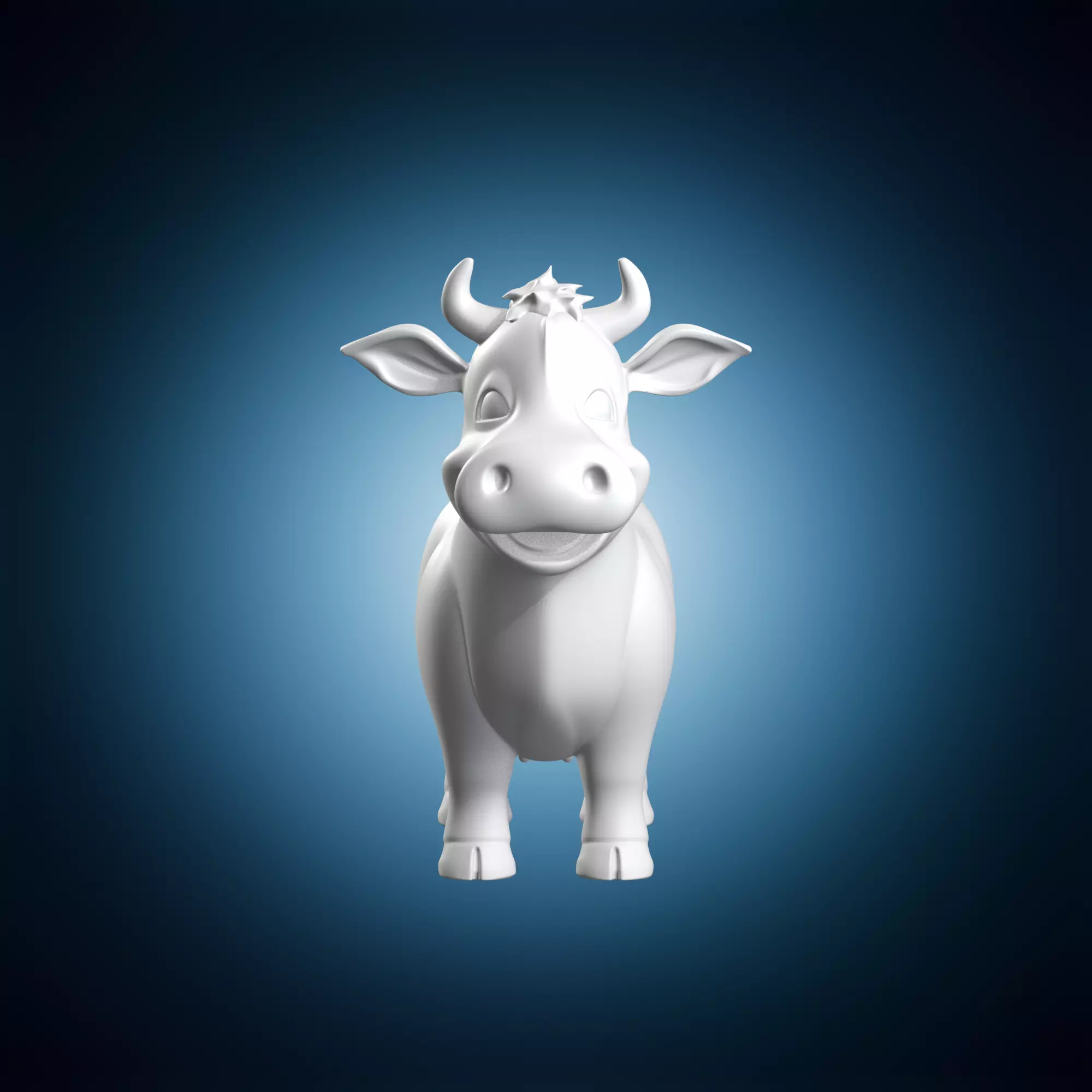Cute Cartoon Cow Figurine Model 3D print model