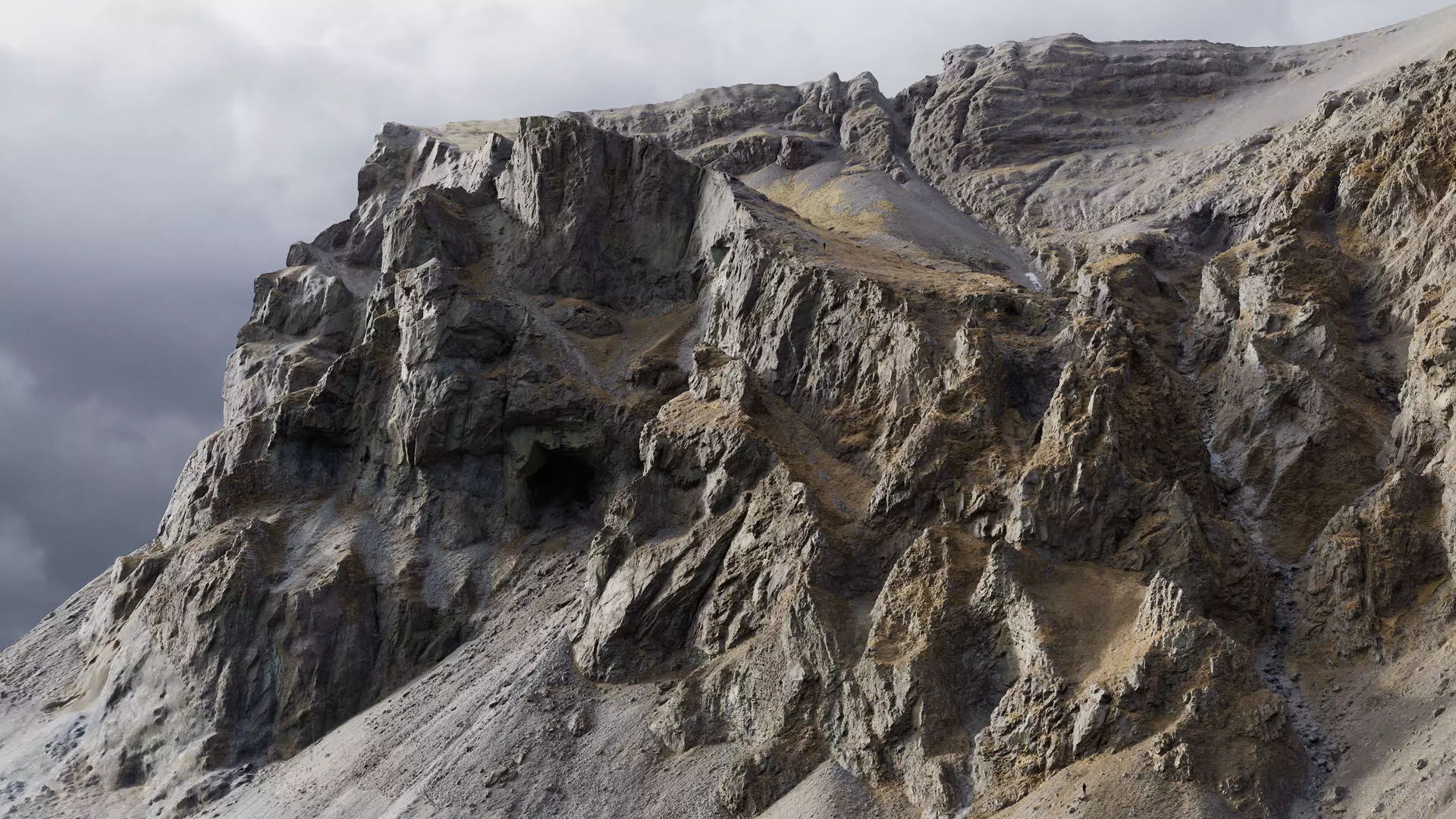 Cliff Mountain Side Low-poly 3D model