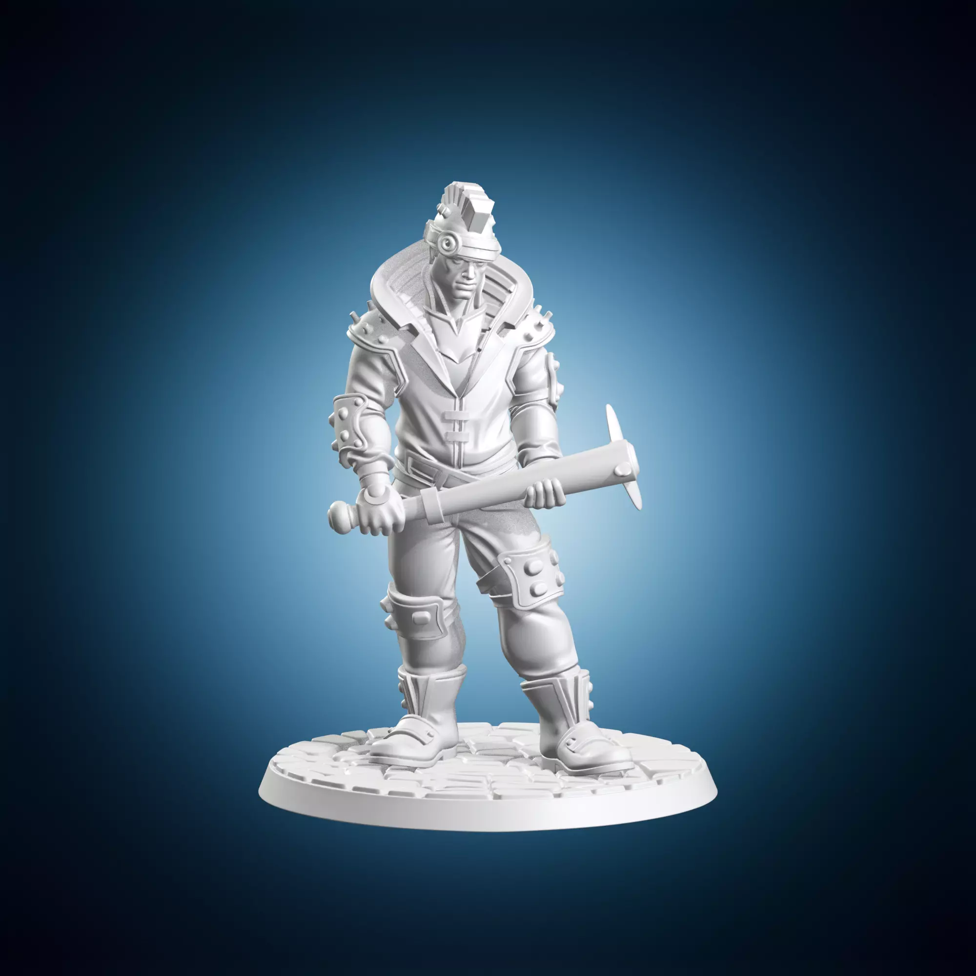 Cyberpunk Street Punk Miniature With Bat 3D print model