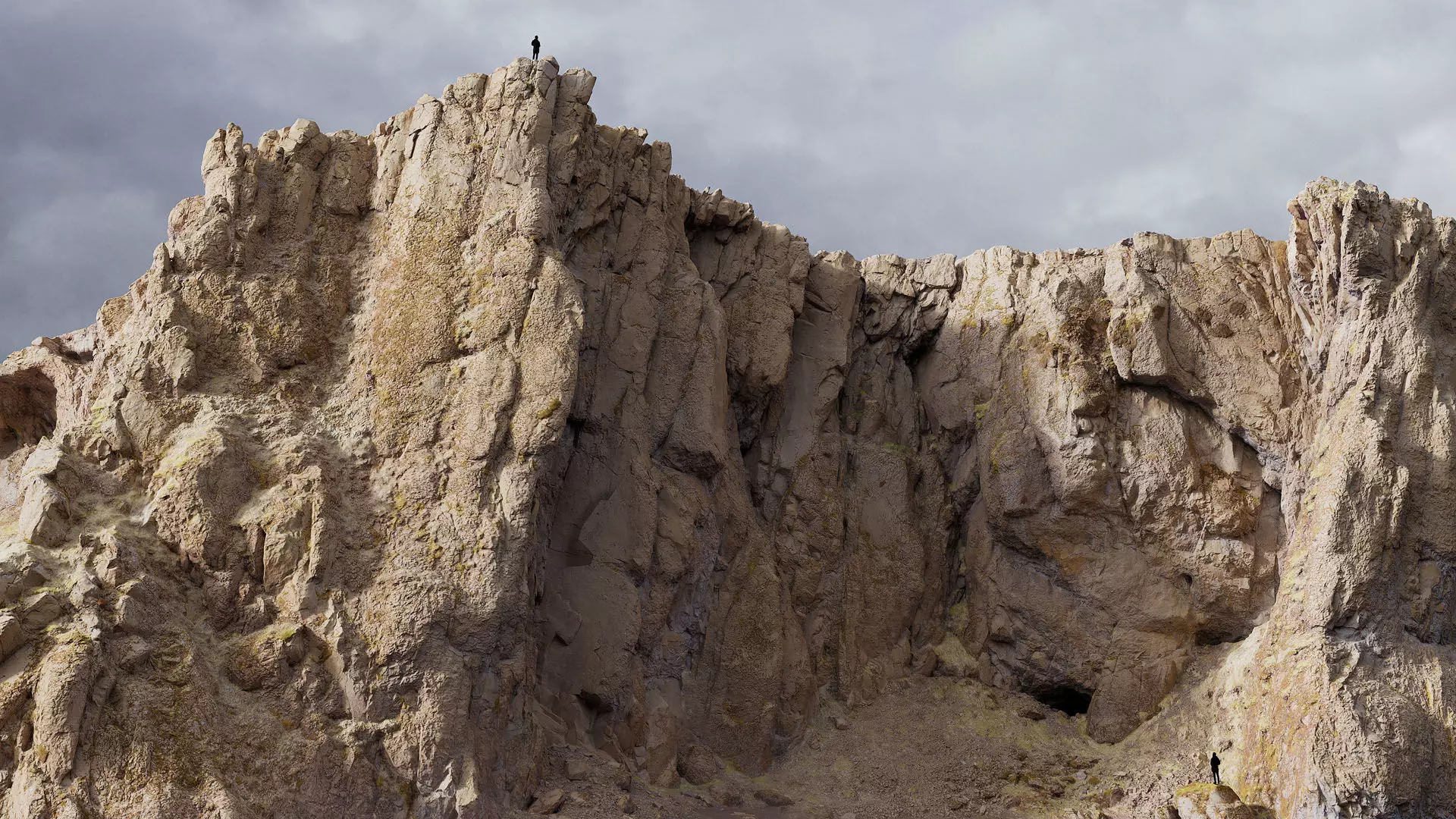 Volcanic Mountain Cliffs B Low-poly 3D model