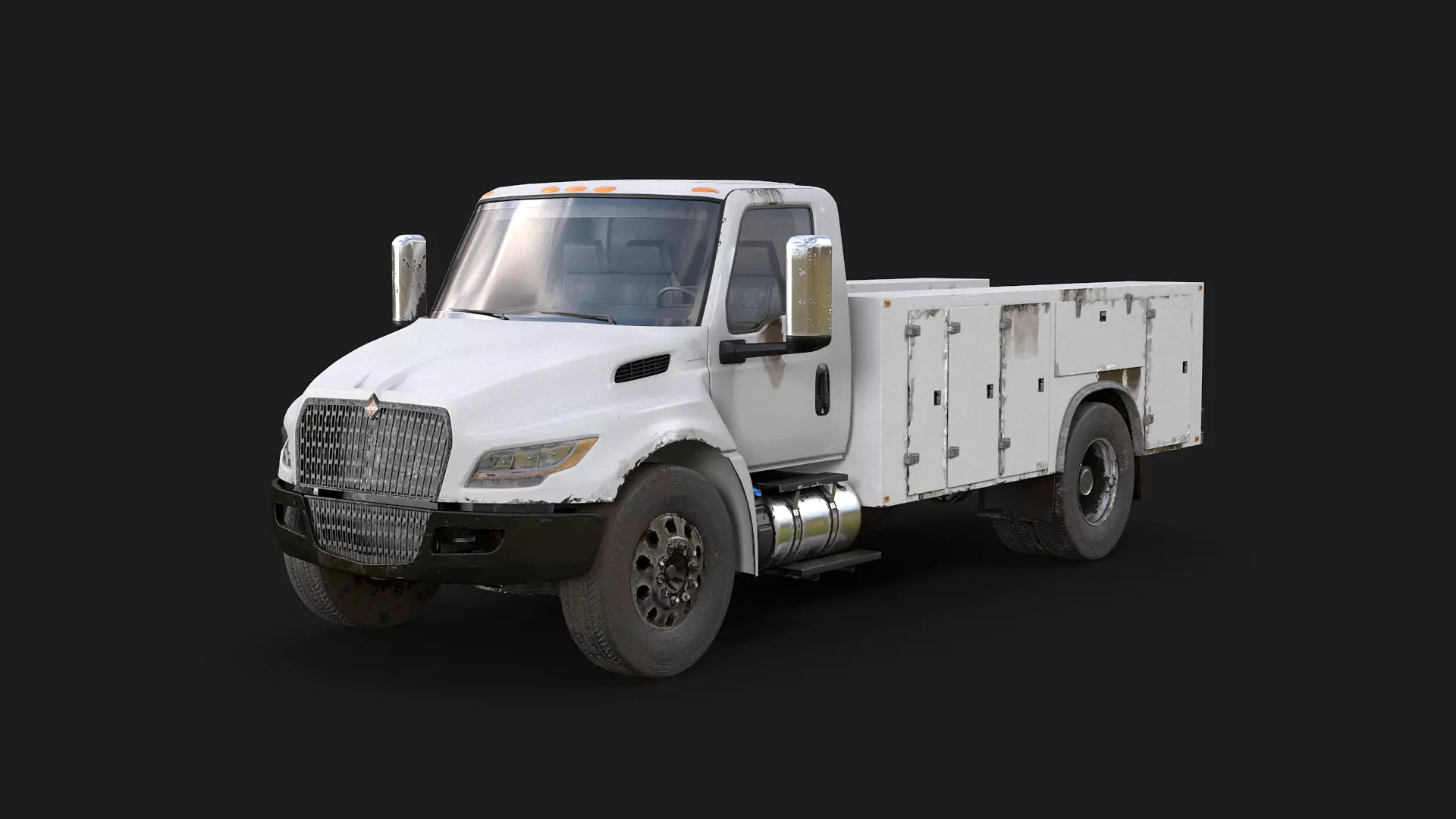 International MV Service Truck Rusted 3D model