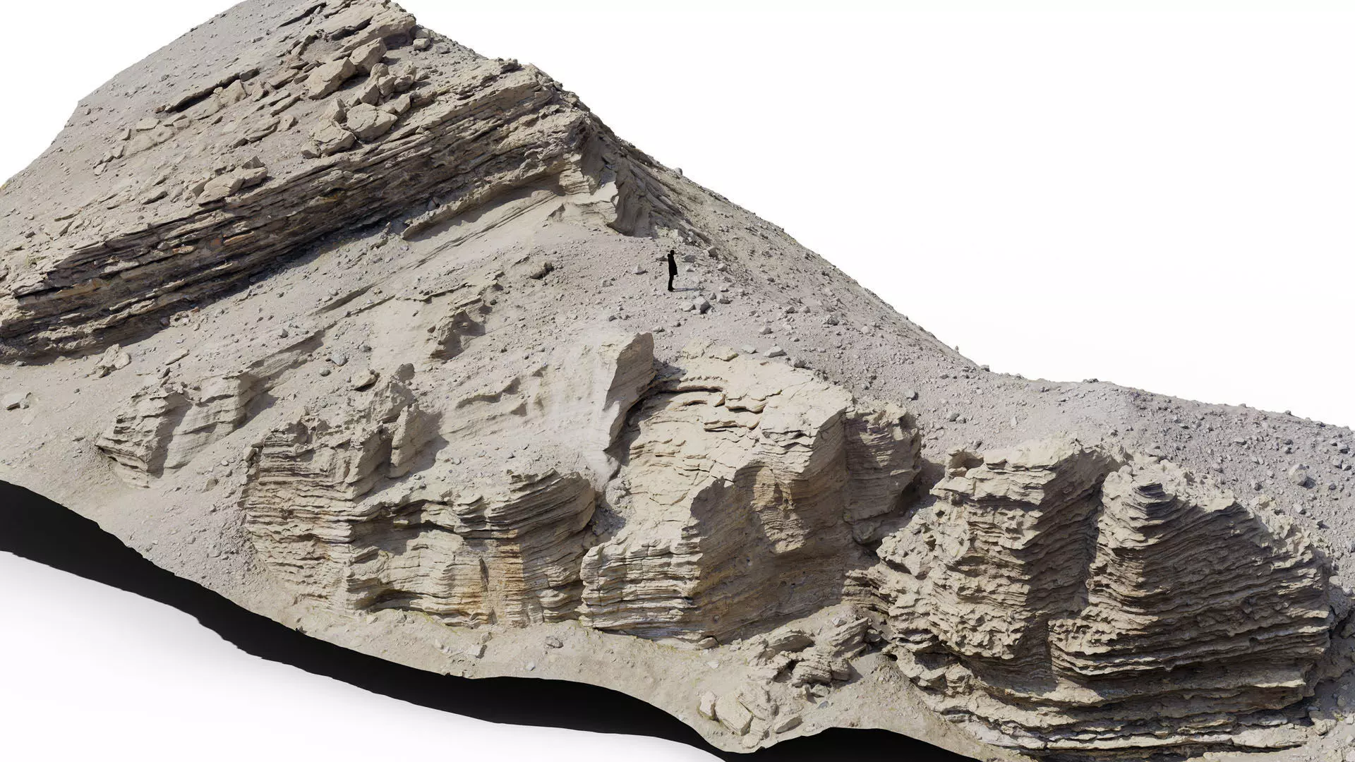 Arid Volcanic Cliff A Low-poly 3D model