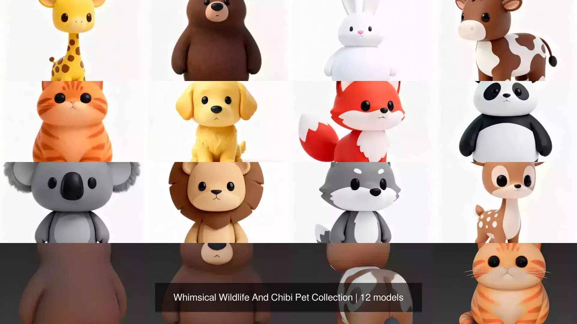 Whimsical Wildlife And Chibi Pet Collection 3D Model Pack