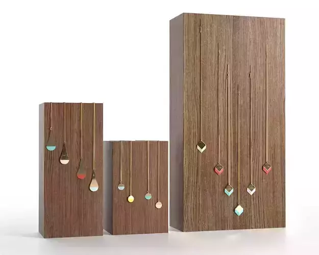 Wooden Block Jewelry Display