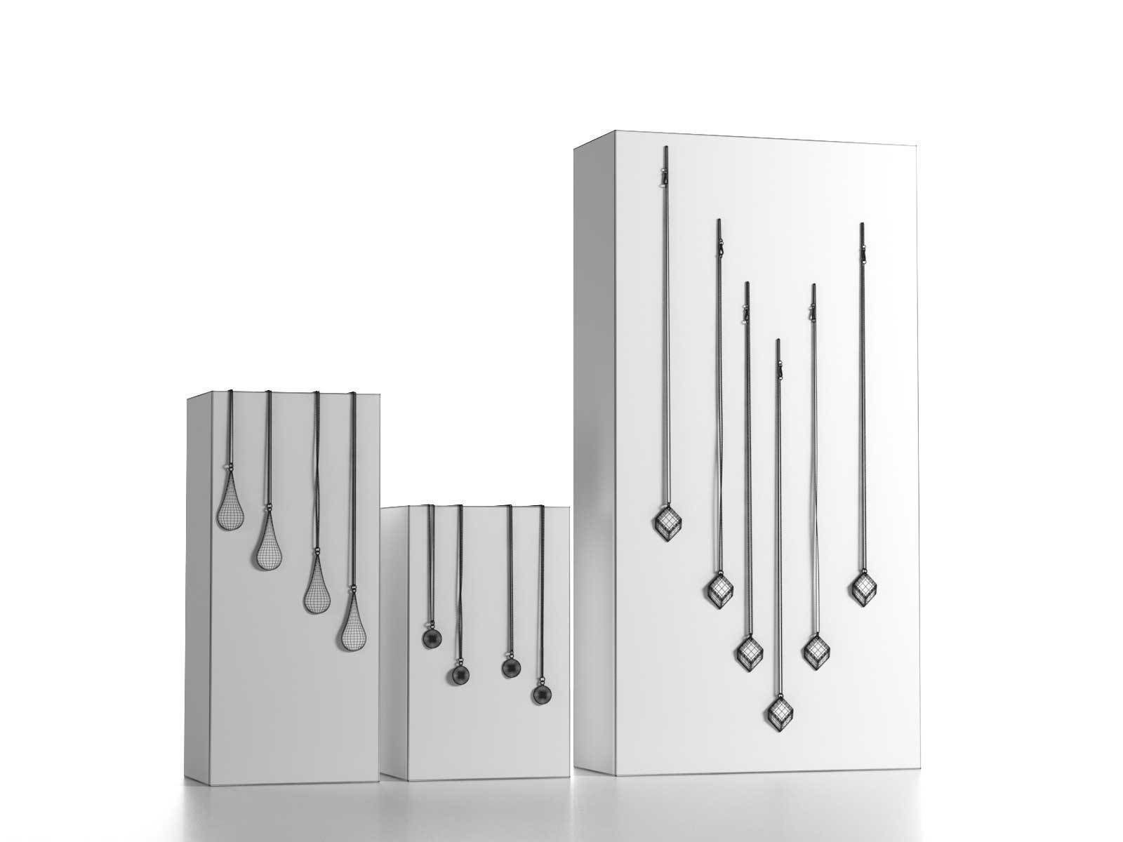 Wooden Block Jewelry Display 3D model_3