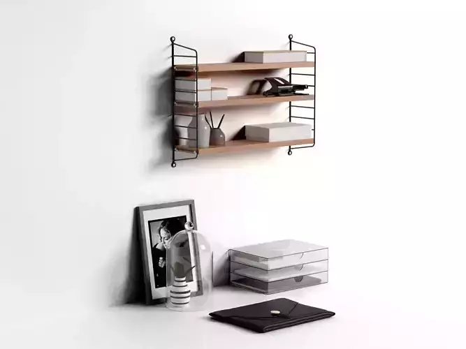 Workspace String Pocket Shelf with Office Accessories