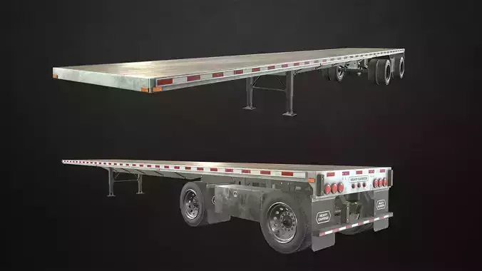 Semi Trailer Pack Low-poly 3D model 2