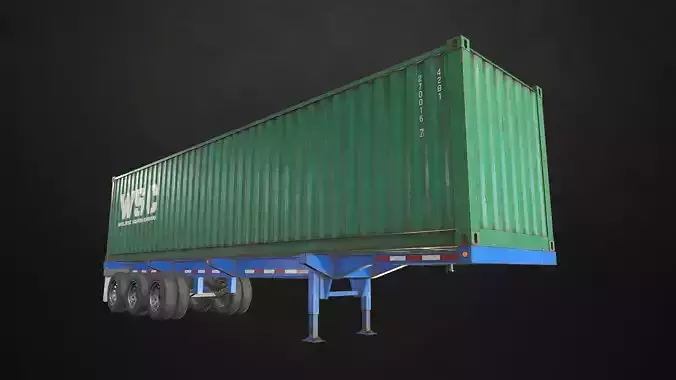 Semi Trailer Pack Low-poly 3D model 6