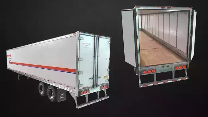 Semi Trailer Pack Low-poly 3D model 5