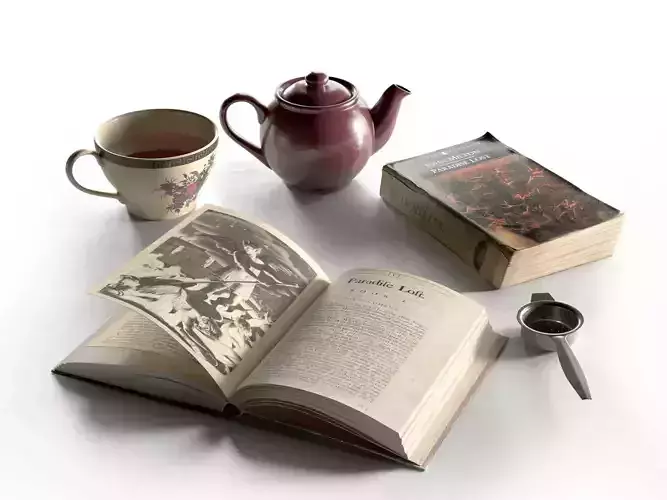Tea Set with Books