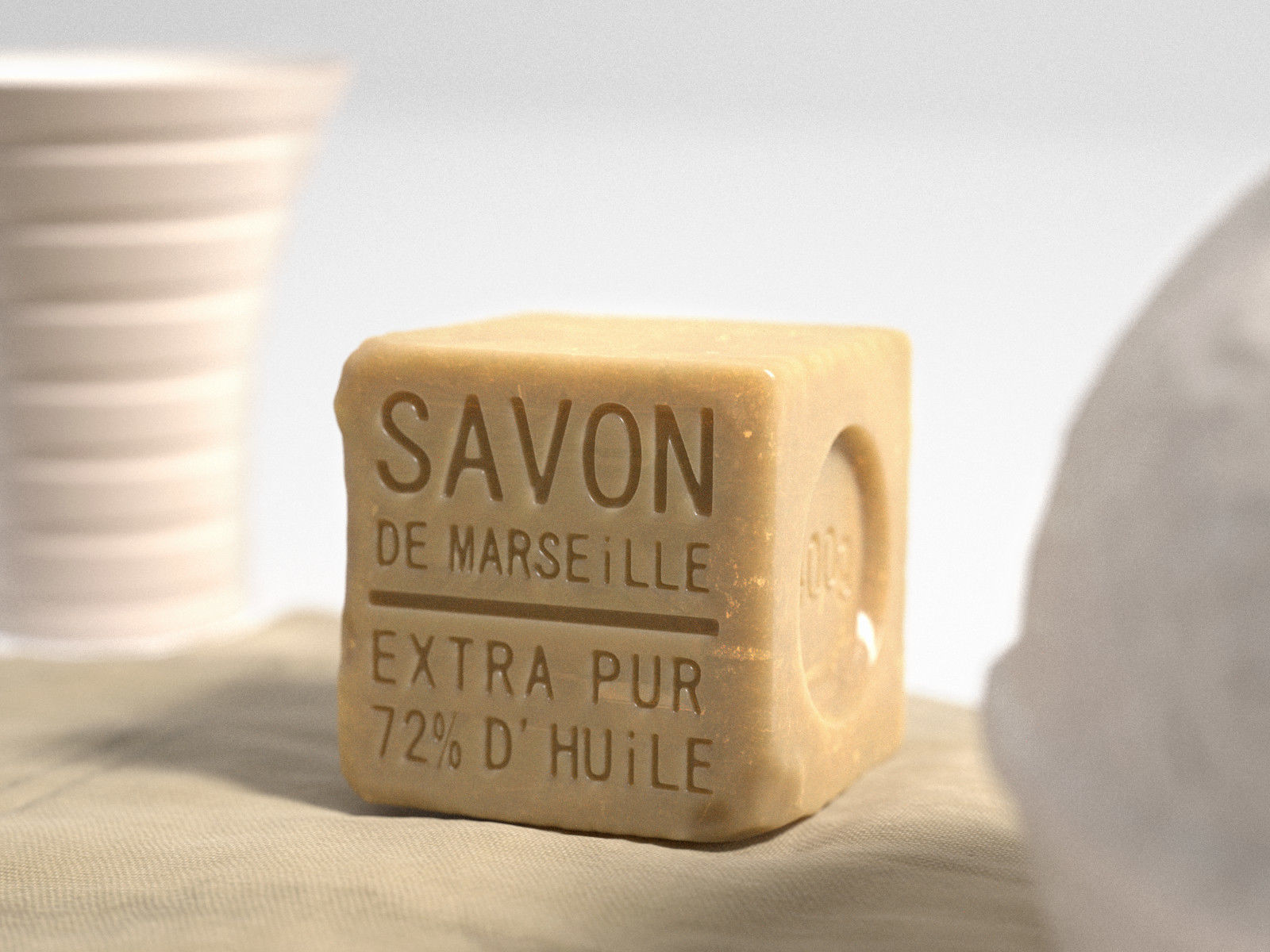 Soap on Towel with Vases 3D model_1