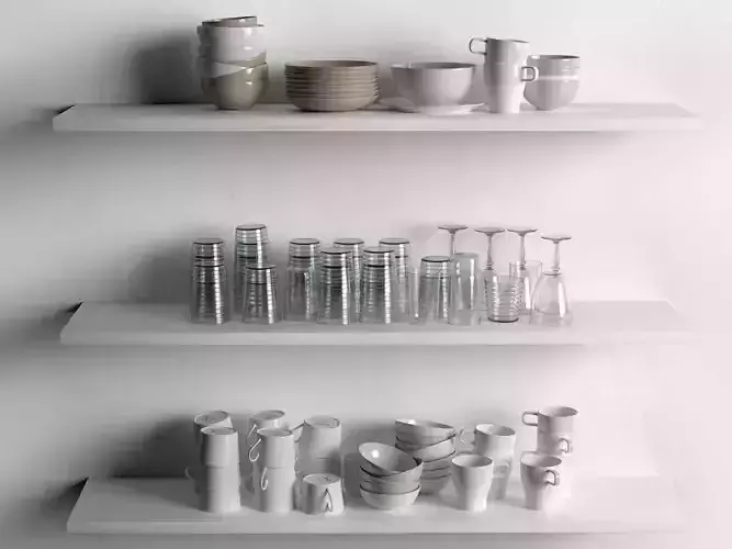 Sets of Mugs Bowls and Drinking Glasses