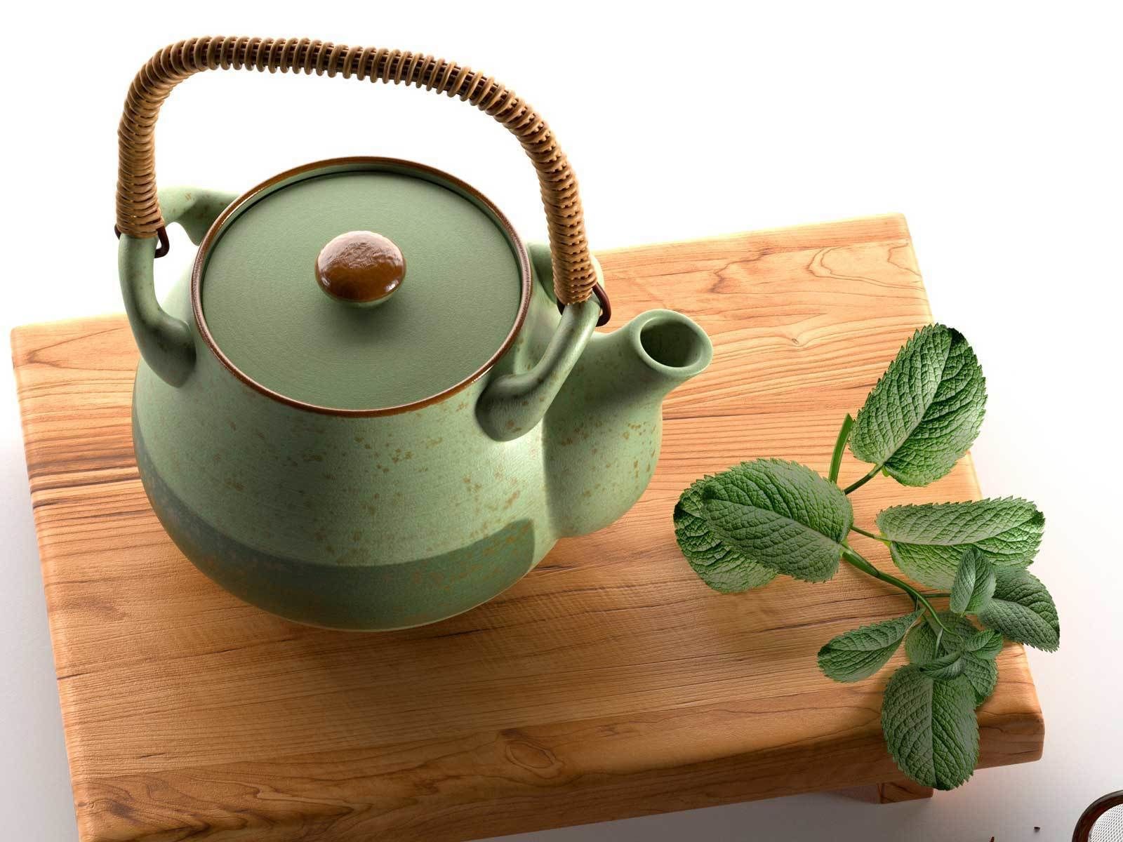 Rustic Tea Set 3D model_2