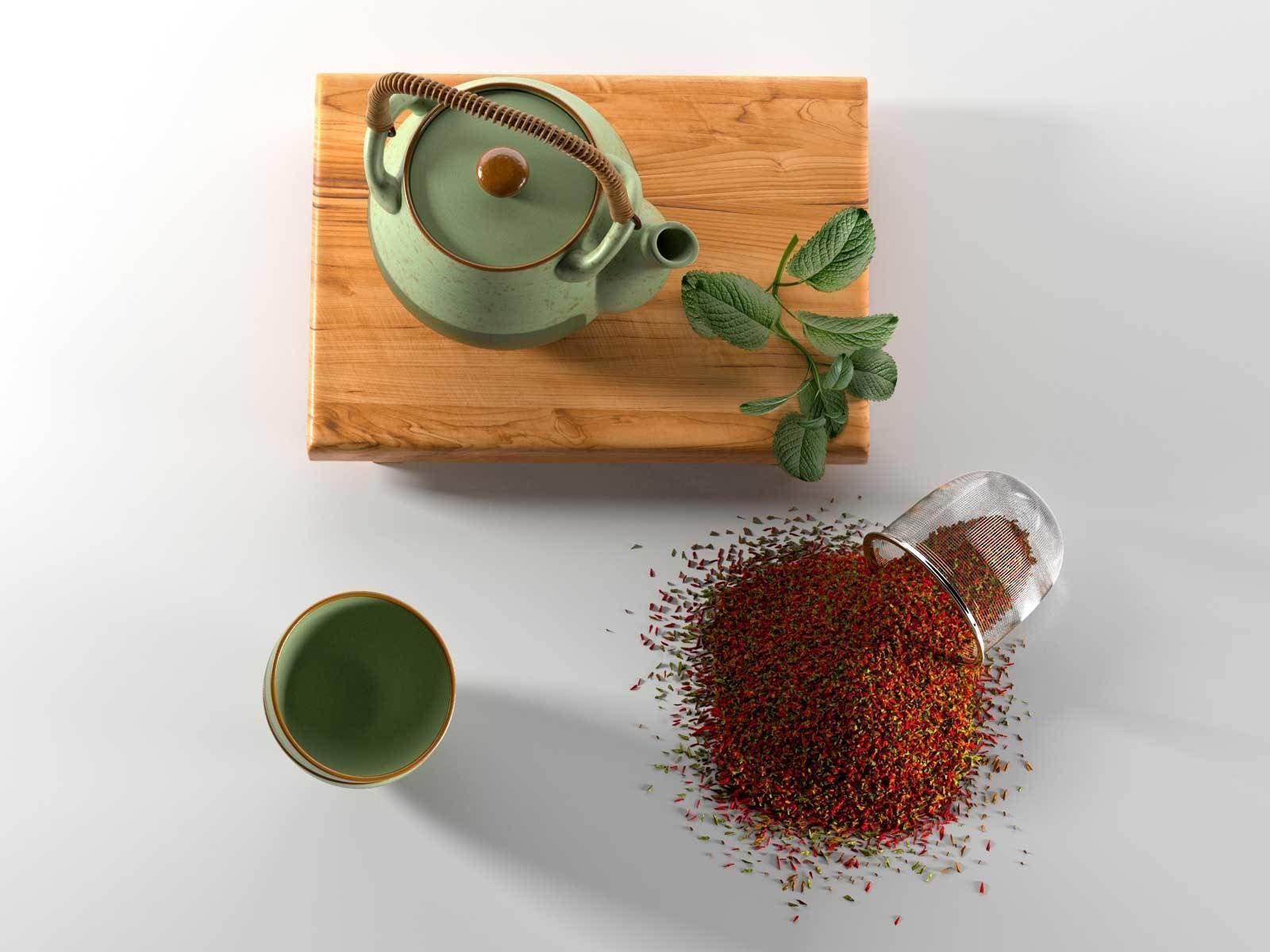 Rustic Tea Set 3D model_1