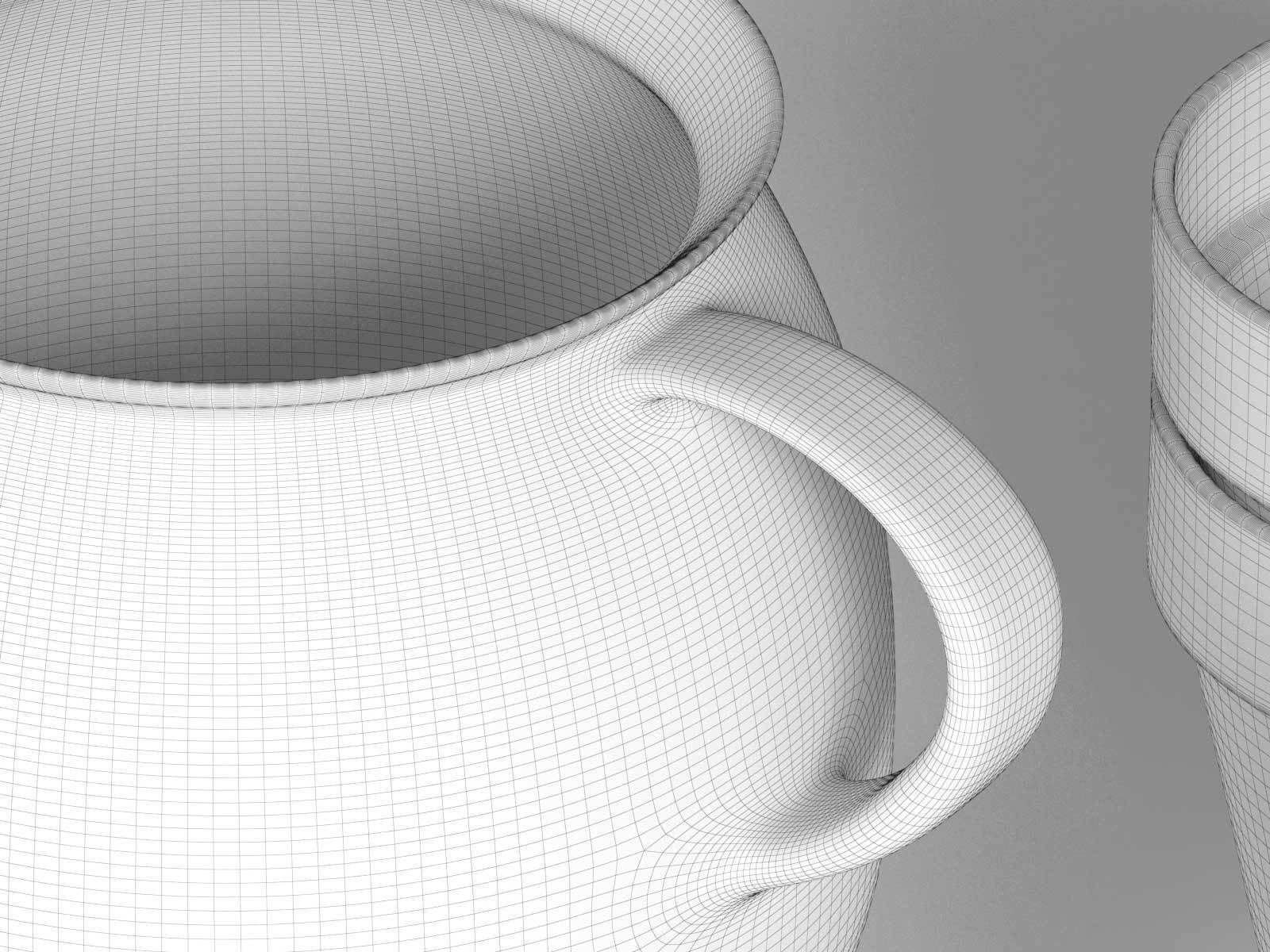 Old Pots Set 3D model_5