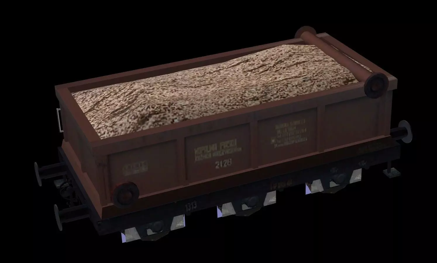 Car for sand transporting type 15W 3D model
