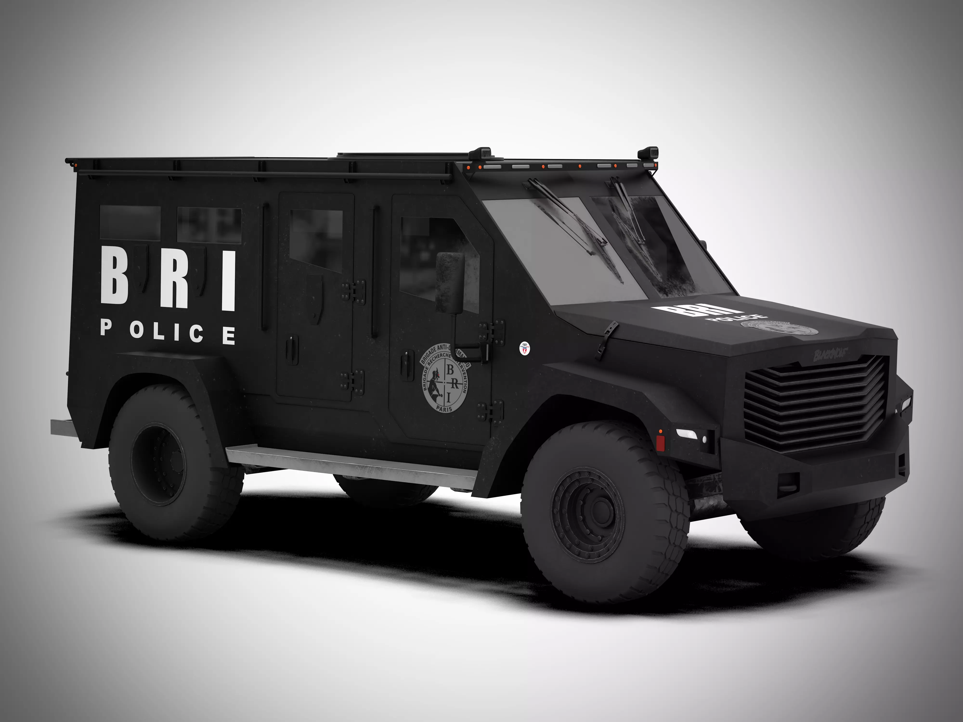 Cambli Black Wolf - Police truck - BRI - RAID - SWAT version Low-poly 3D model