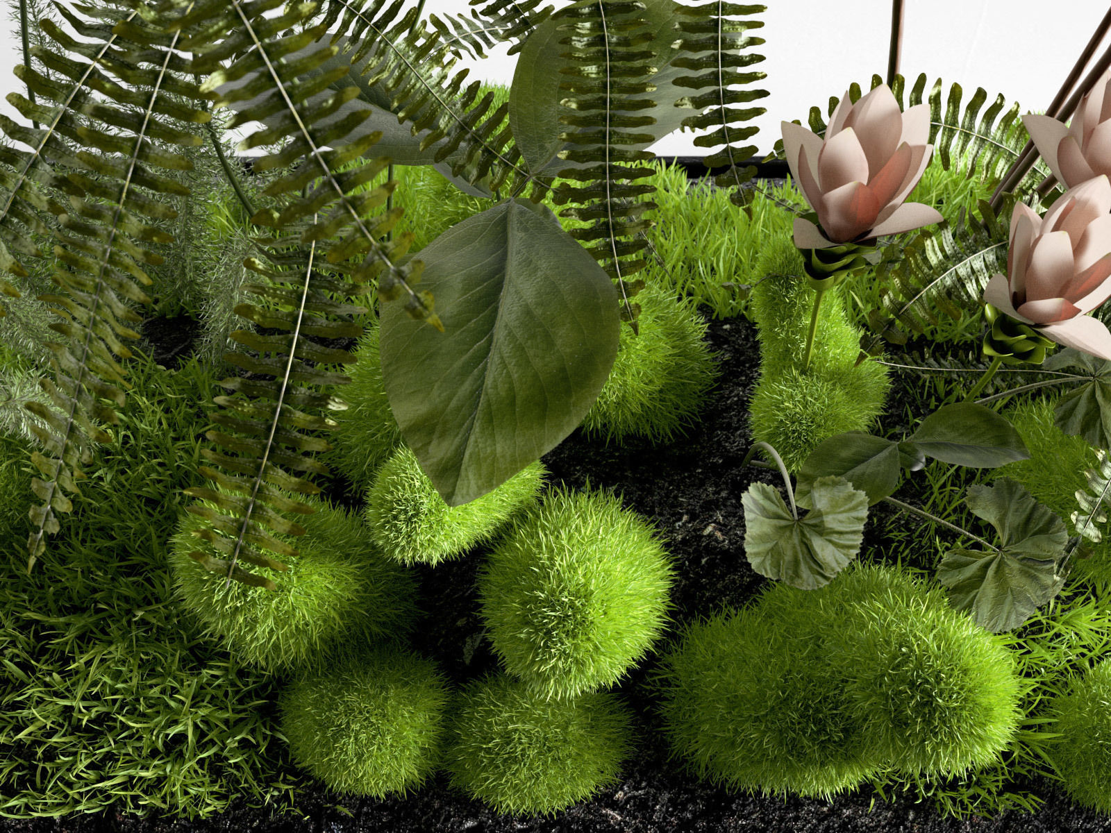 Mini Glass Greenhouse and Stack of Books with Cup 3D model_2