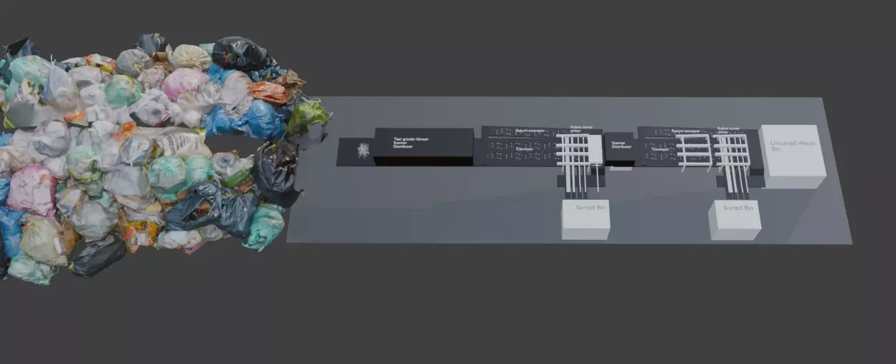 Recycling plant concept Free 3D model