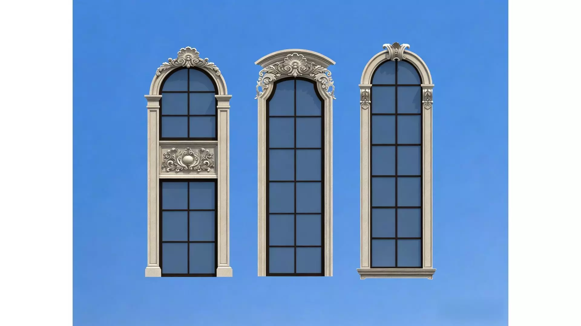 European-style window trim 3D model