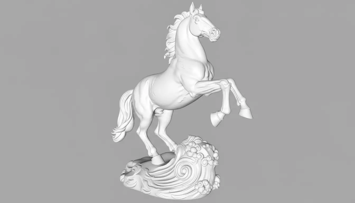 Rearing horse 3D print model 3D model