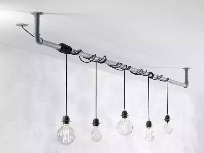 Industrial Hanging Light Bulbs 3D model