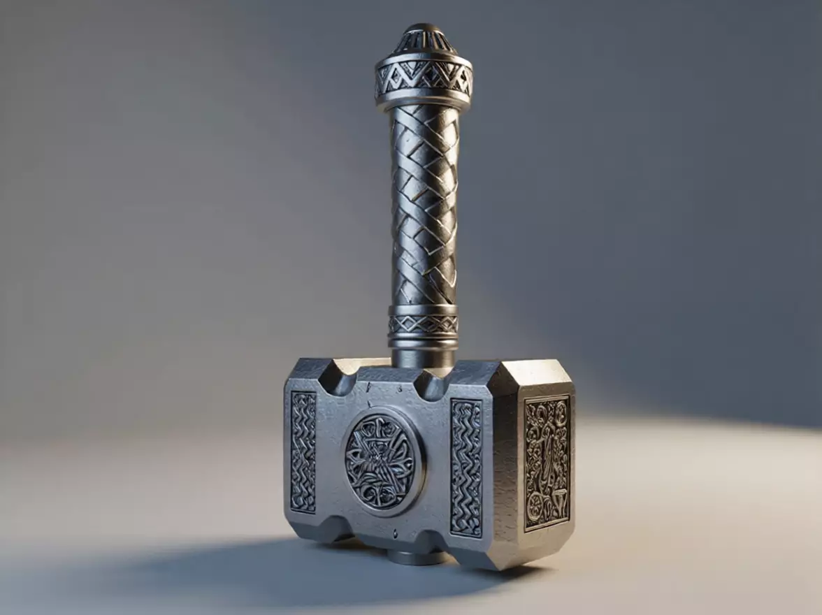 Norse Hammer Pendant with Celtic Knot Ornament 3D print model