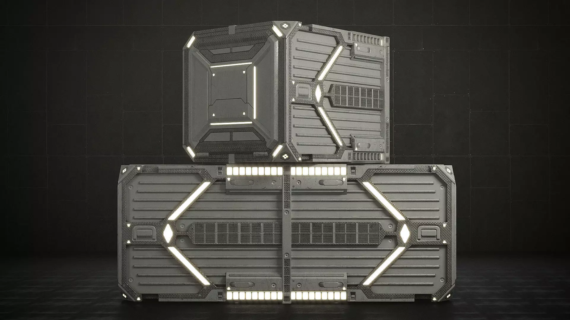 Sci-fi Container v2 Low-poly 3D model