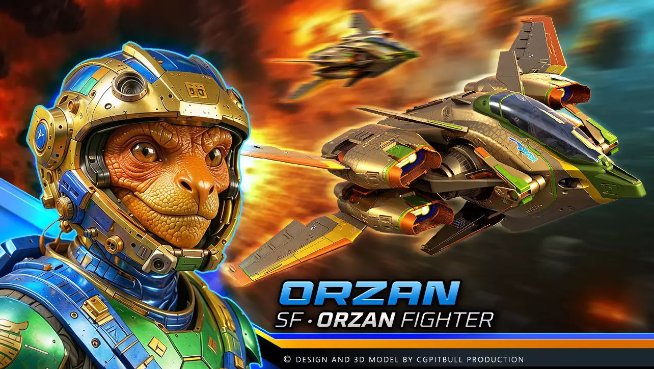 ORZAN - Fighter Low-poly 3D model