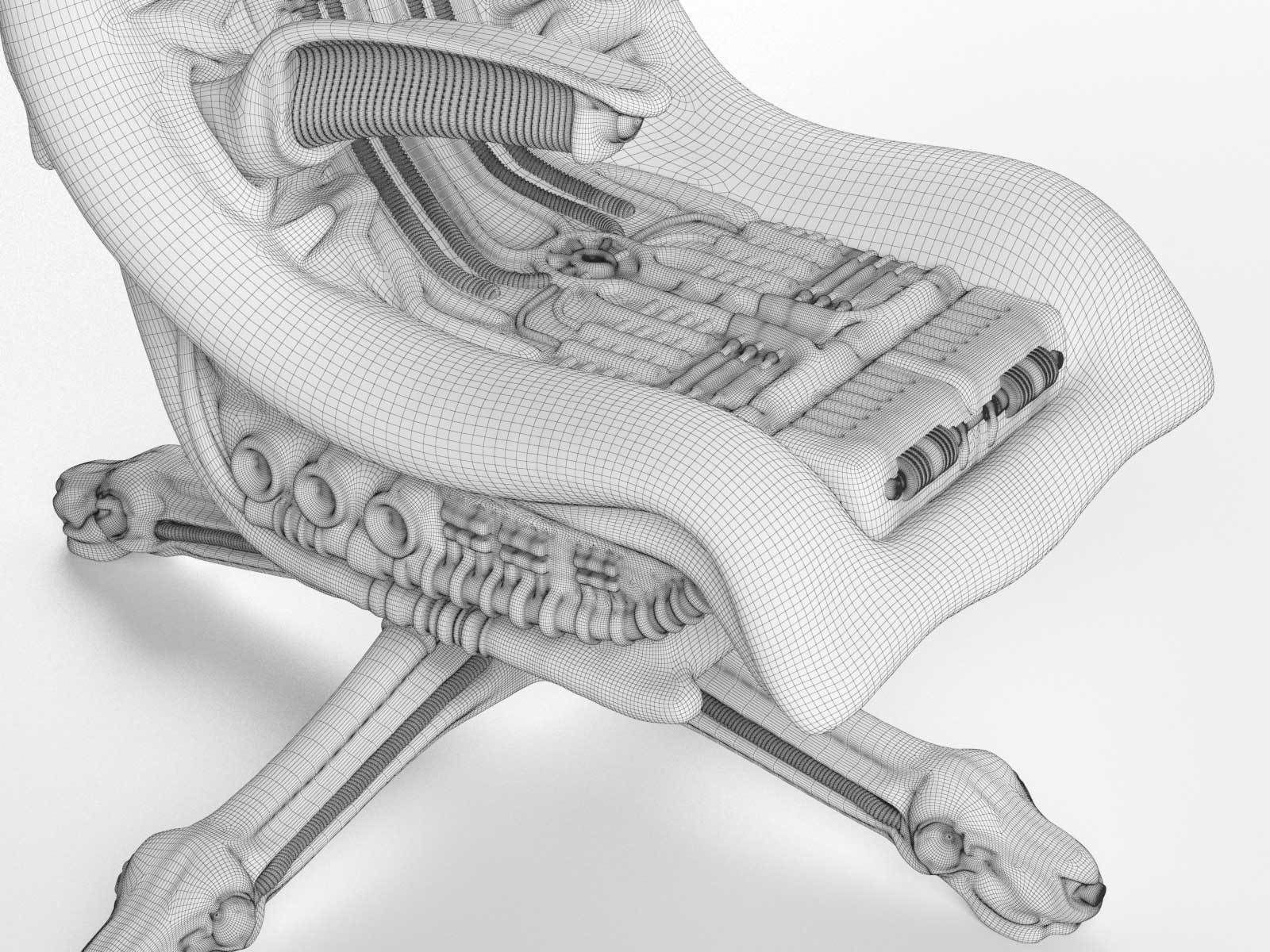 Harkonnen Table and Chairs 3D model_5