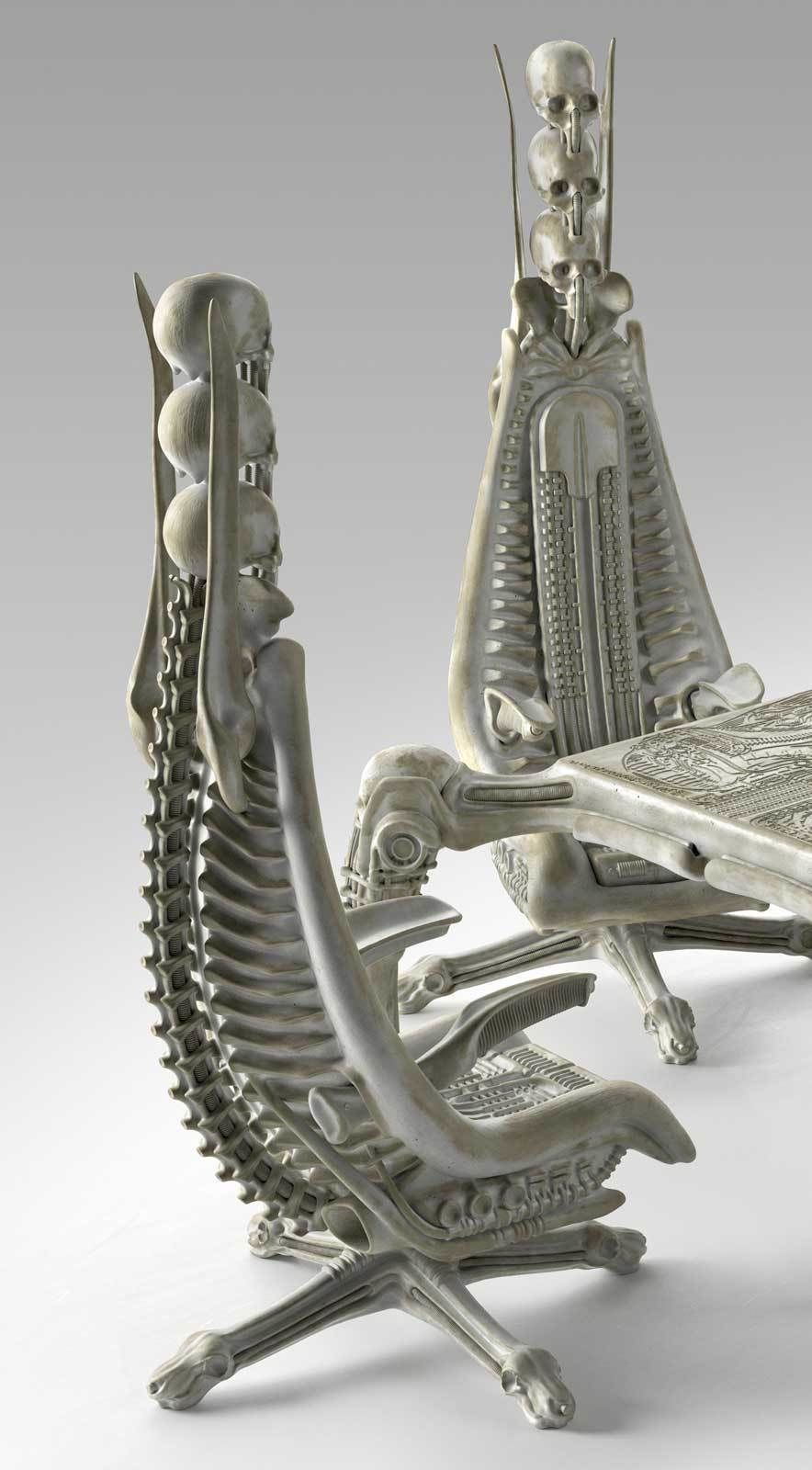 Harkonnen Table and Chairs 3D model_1