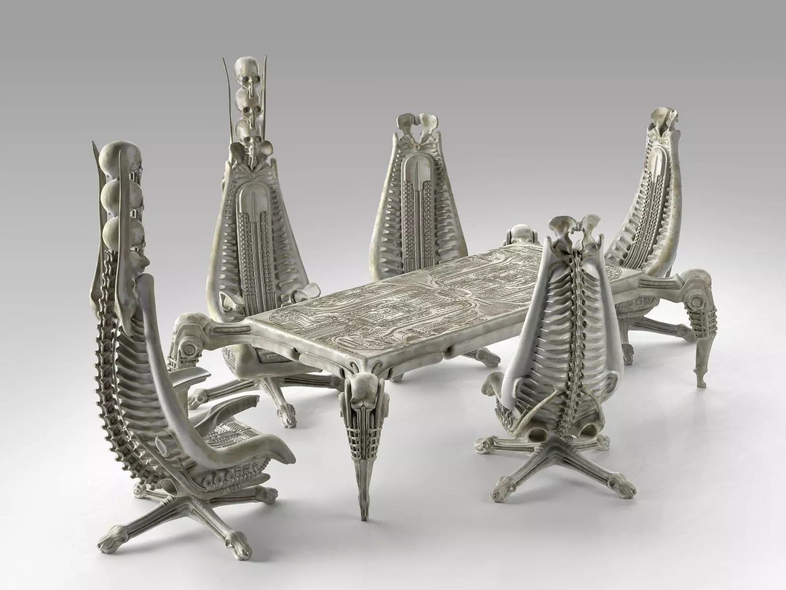 Harkonnen Table and Chairs 3D model_0