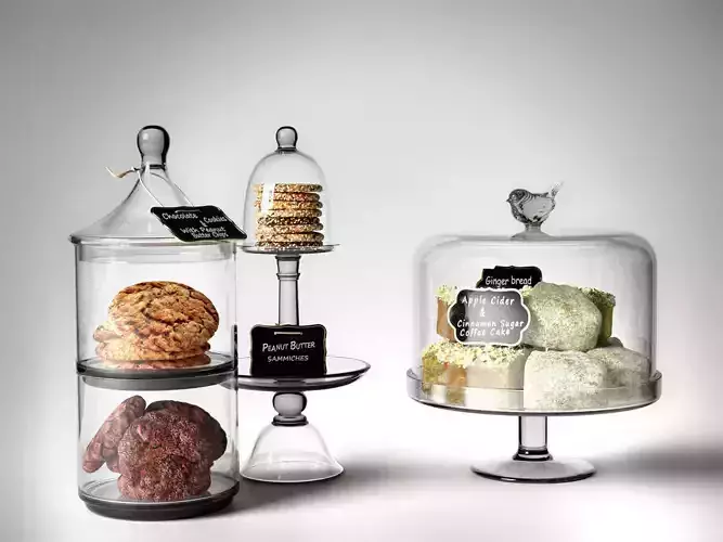 Domes with Cakes and Cookies 3D model