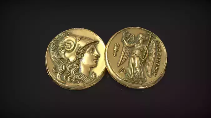 Ancient Macedonian Greek Athena Coin Goddess of Wisdom Replica