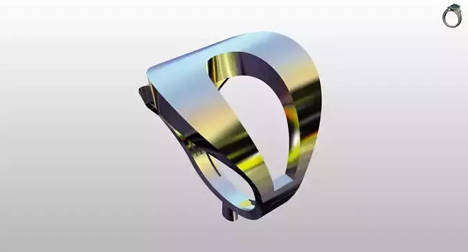 Abstract Heart Sculptural Gold Ring
