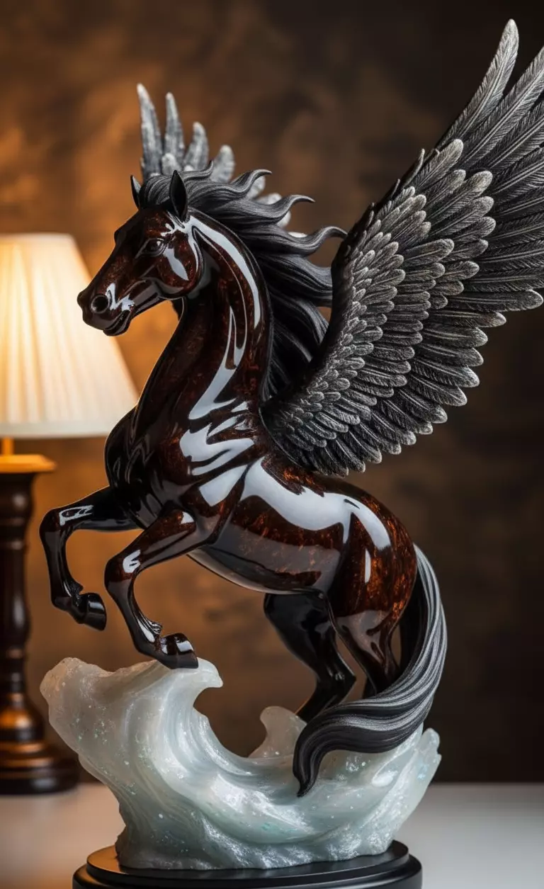 Celestial Pegasus Winged Horse Sculpture Low-poly 3D model