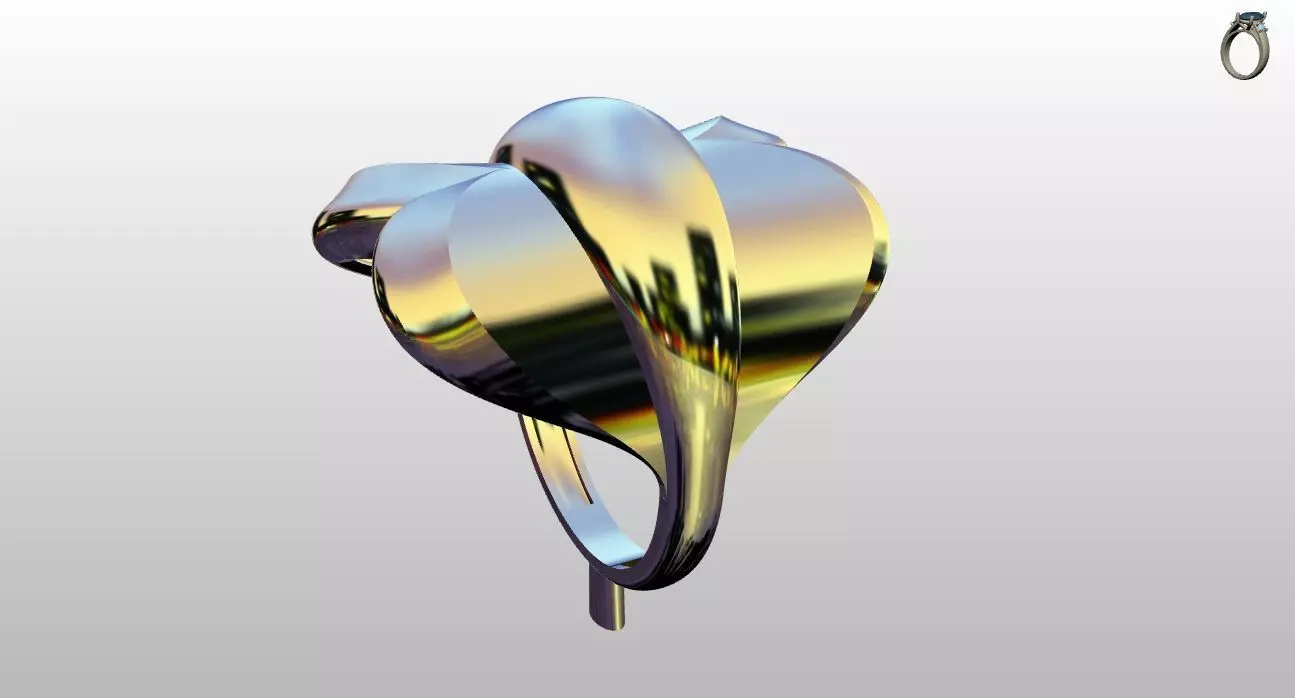 Modern Geometric X-Ring 3D print model