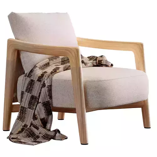 Ponte Armchair By Poliform 3D model 2